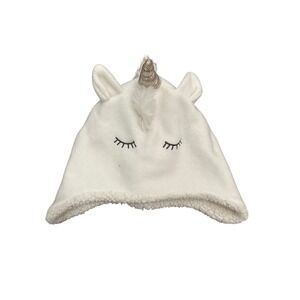 Gap White Unicorn Winter Hat Youth S/M